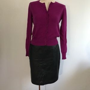 Joseph & Margot - Dark Blue Genuine Leather Mini Skirt